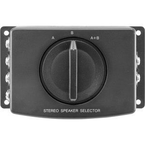 2-WAY STEREO SPEAKER SELECTOR - Connect Two Pairs, Select One or Both Sets